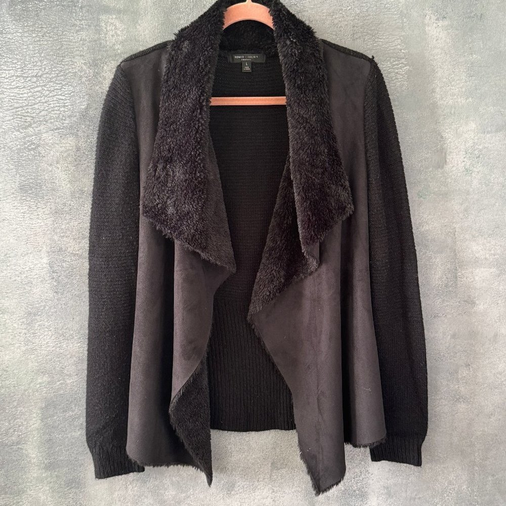 Romeo & Juliet Couture Sherpa Knit Cardigan Size L